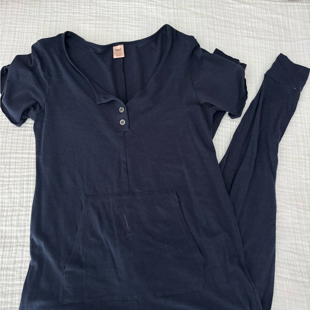 Smash + Tess Navy Blue Jumpsuit with Pockets